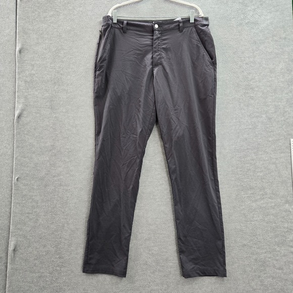 Columbia Men Pants 36x32 Gray Chino Active Fit Zip Pockets Mid Rise Polyester - Picture 1 of 14